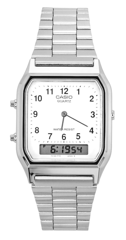 Casio Vintage Dual Time Analog Digital Quartz AQ-230A-7BMQ AQ230A-7BMQ unisexklocka