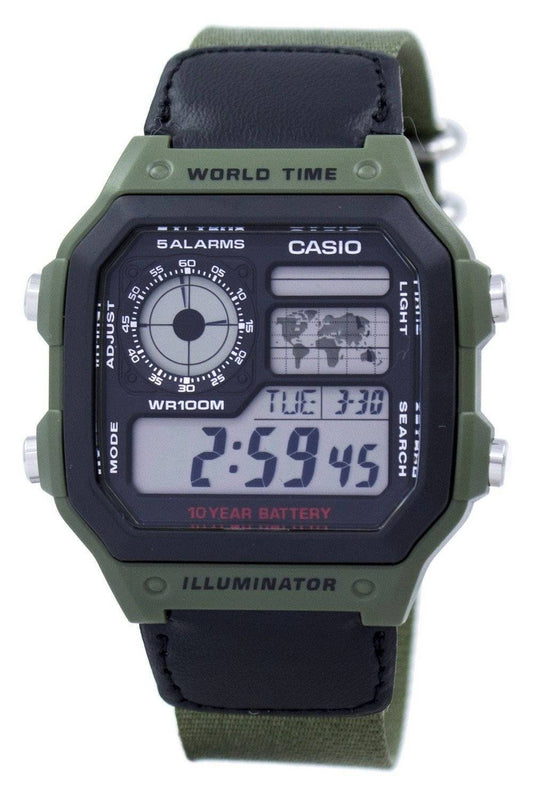Casio World Time Alarm Digital AE-1200WHB-3BV AE1200WHB-3BV herrklocka