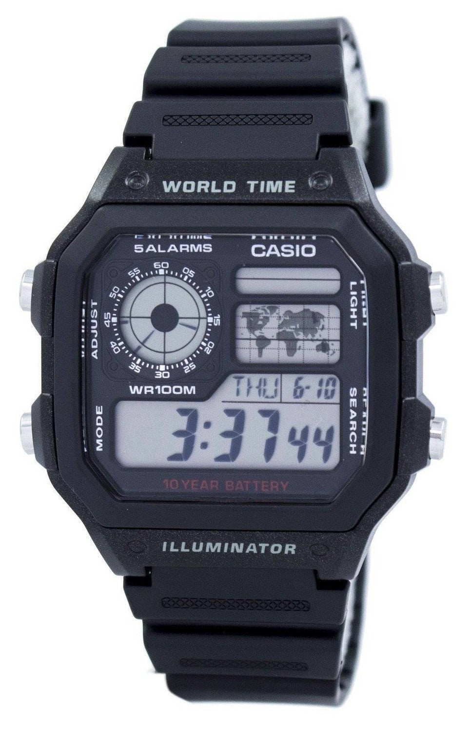 Casio Youth Illuminator World Time Alarm AE-1200WH-1AV AE1200WH-1AV herrklocka