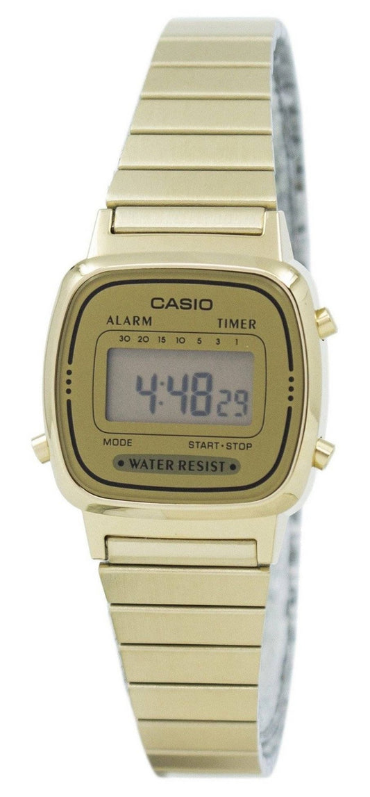 Casio digital larmtimer i rostfritt stål LA670WGA-9DF LA670WGA-9 damklocka