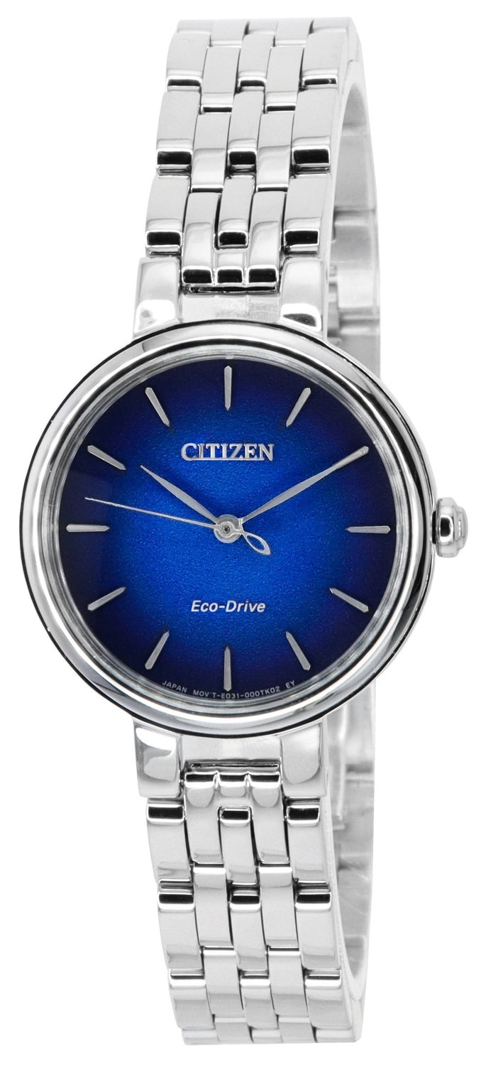 Citizen L Eco-Drive rostfritt stål blå urtavla EM0990-81L damklocka