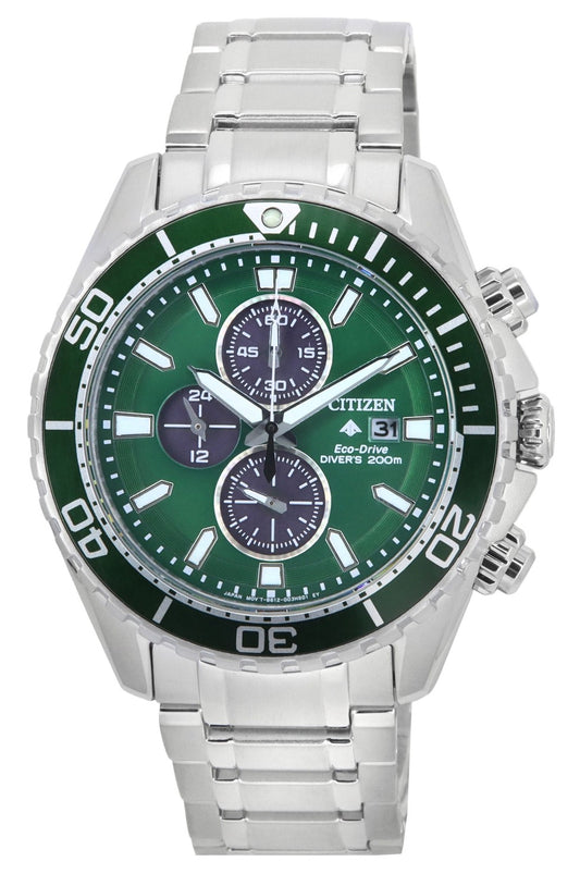 Citizen Promaster Chronograph Green Dial Eco-Drive Divers CA0820-50X 200M herrklocka