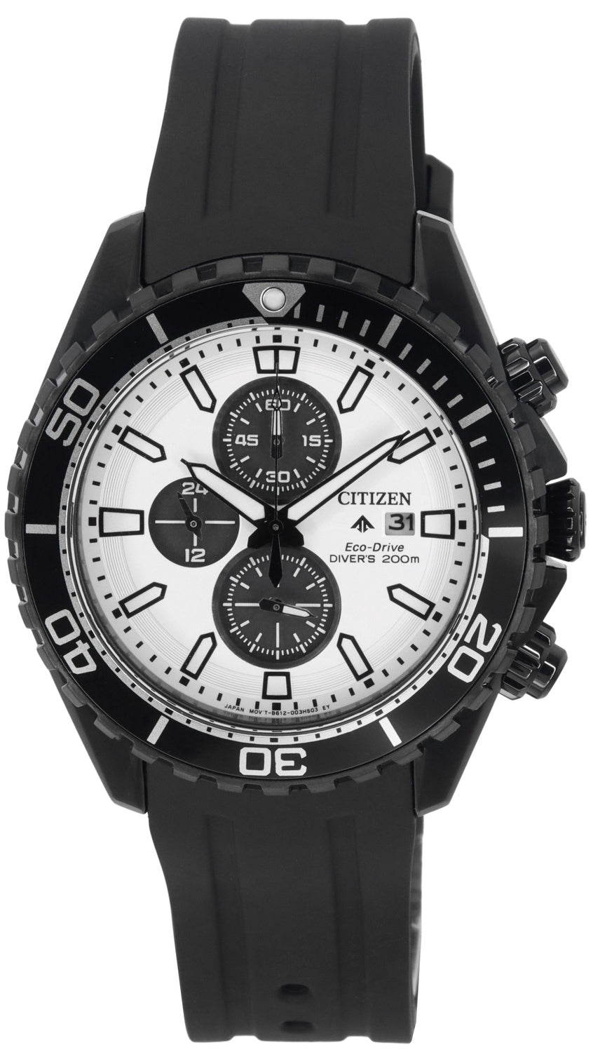 Citizen Promaster Marine Eco-Drive Chronograph White Dial Diver's CA0825-05A 200M herrklocka