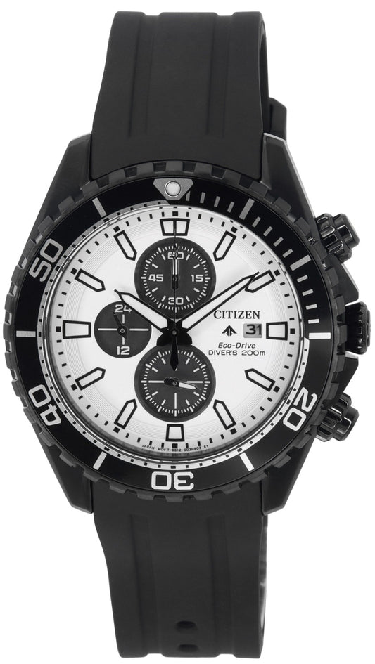 Citizen Promaster Marine Eco-Drive Chronograph White Dial Diver's CA0825-05A 200M herrklocka