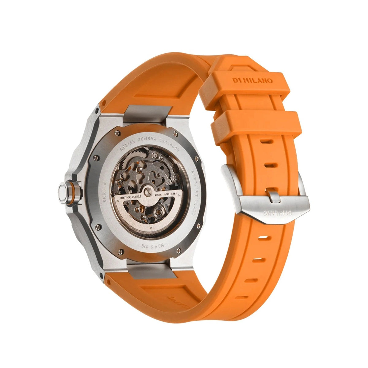 D1 MILANO SKELETON BRACELET Mod. SLICE ORANGE - Automatic
