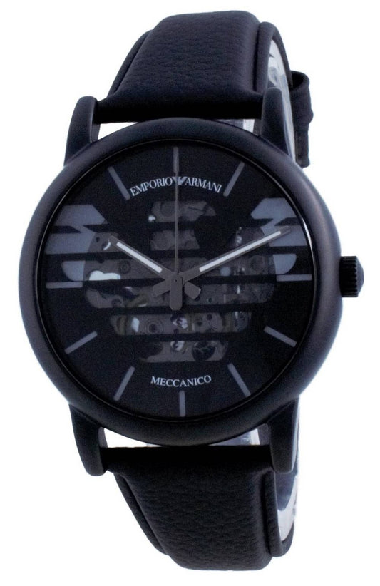Emporio Armani Luigi Skeleton Läder Automatisk AR60032 Herrklocka