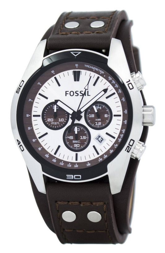 Fossil Cuff Chronograph Tan Läder CH2565 Herrklocka