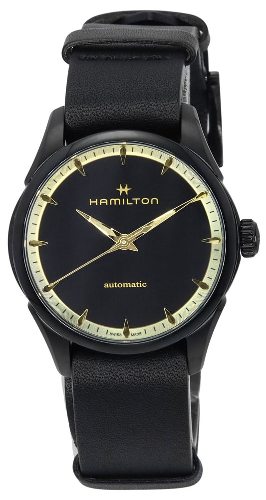 Hamilton Jazzmaster Läderrem Svart Urtavla Automatisk H32255730 Unisexklocka