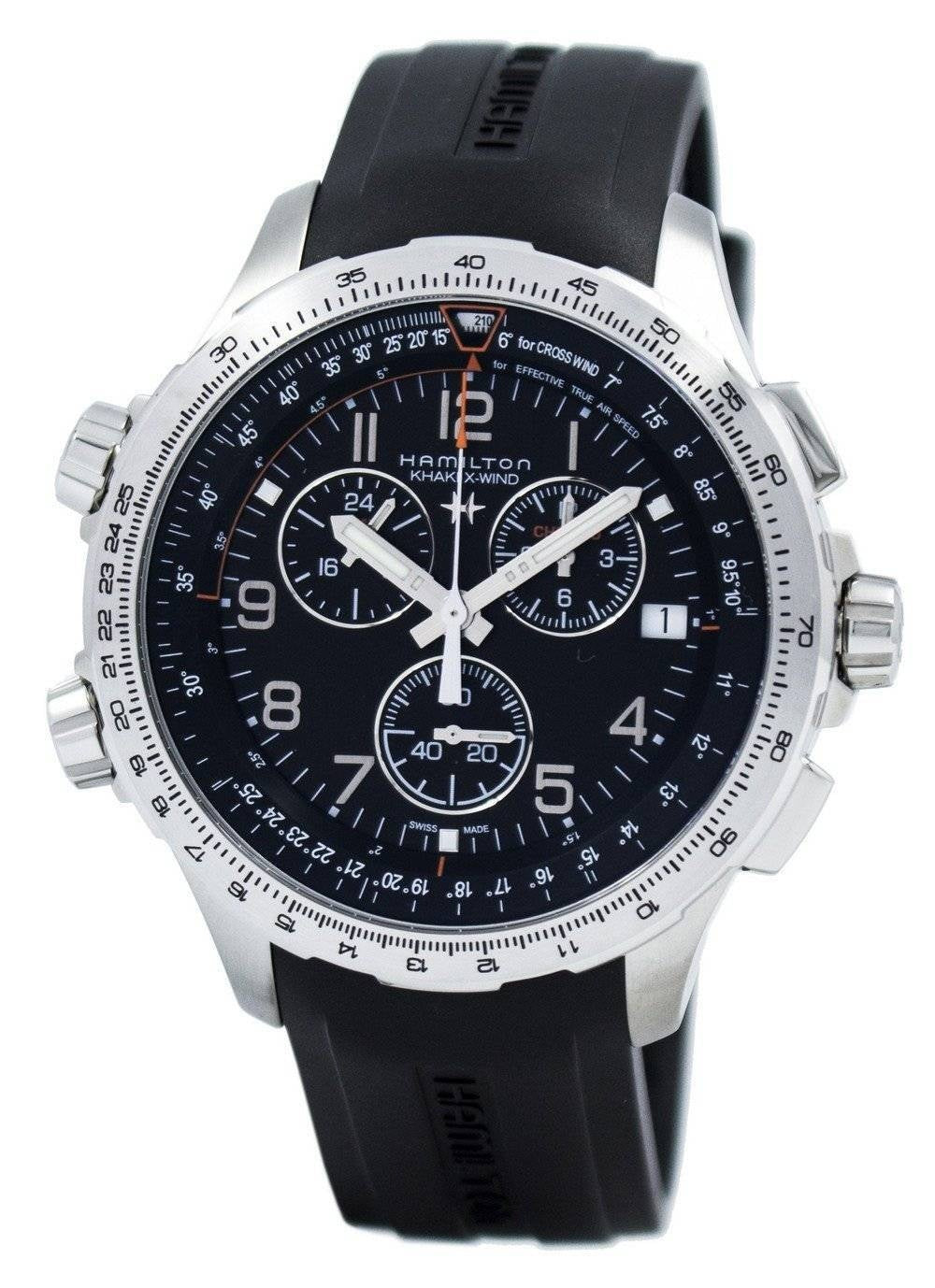 Hamilton Khaki Aviation X-Wind Chronograph Quartz GMT H77912335 Herrklocka