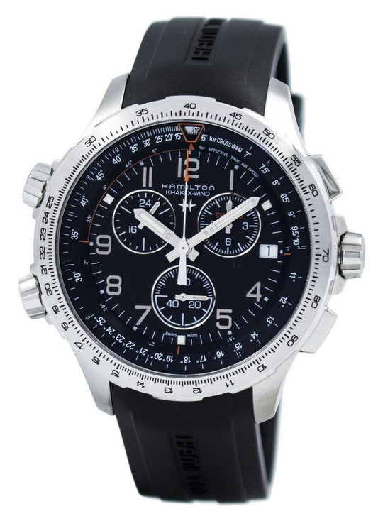 Hamilton Khaki Aviation X-Wind Chronograph Quartz GMT H77912335 Herrklocka