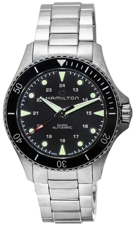 Hamilton Khaki Navy Scuba Black Dial Automatisk dykare H82515130 300M herrklocka
