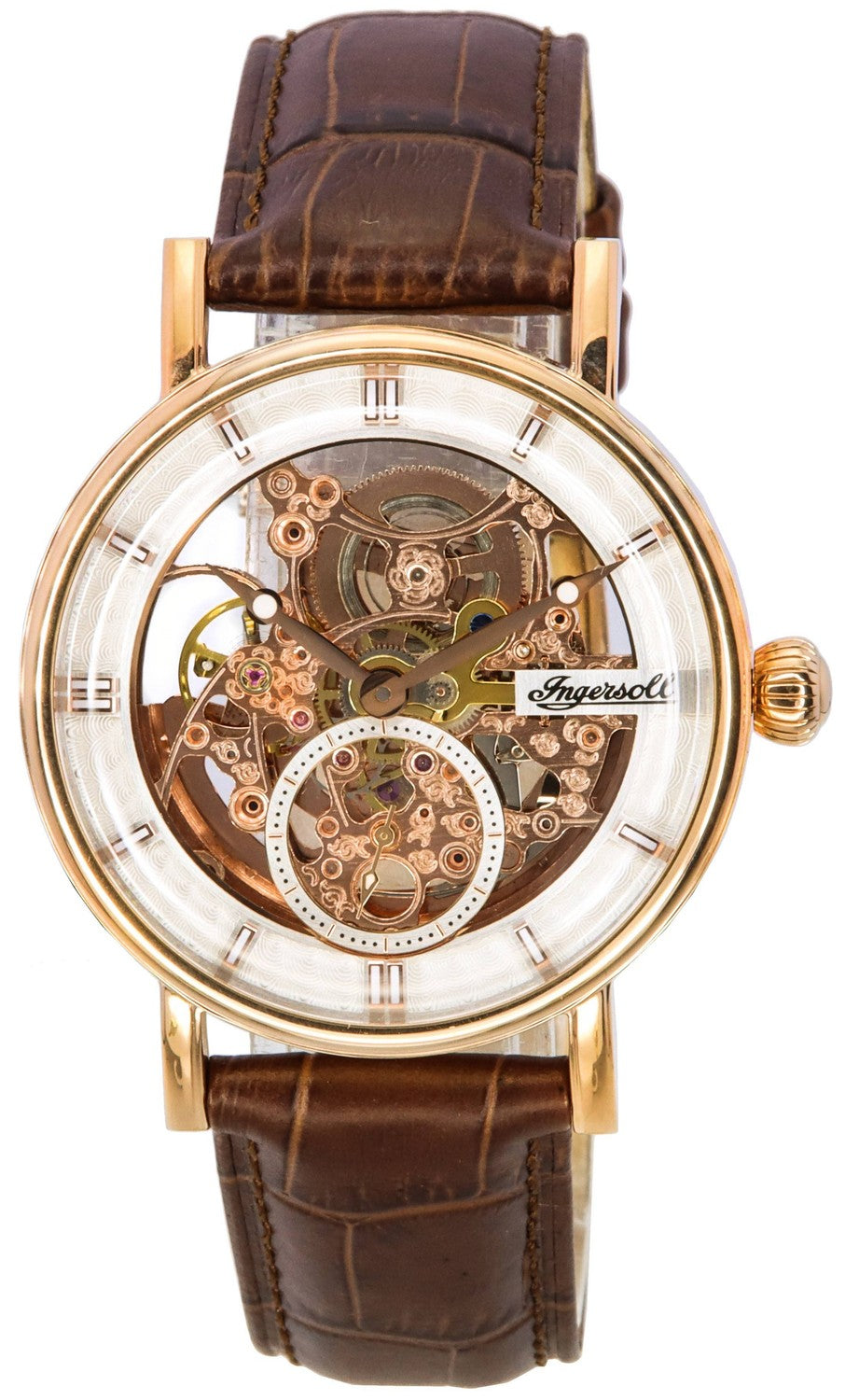 Ingersoll The Herald Läderrem Rose Gold Skeleton Dial Automatisk I00401B Herrklocka