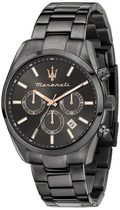 Maserati Attrazione Chronograph Rostfritt stål Svart Urtavla Quartz R8853151001 Herrklocka