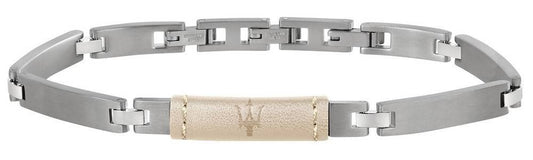 Maserati J stål och vitt läder JM218AMD03 Armband för män