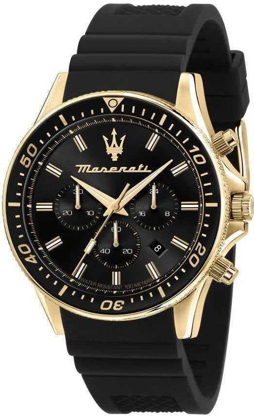 Maserati Sfida Chronograph Silikonrem Black Dial Quartz R8871640001 100M herrklocka