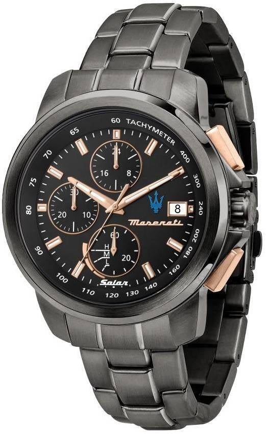 Maserati Successo Chronograph Rostfritt stål Black Dial Solar R8873645001 Herrklocka