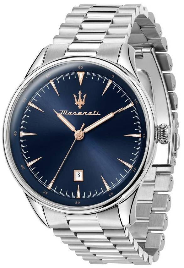 Maserati Tradizione rostfritt stål Blue Dial Quartz R8853146002 100M herrklocka