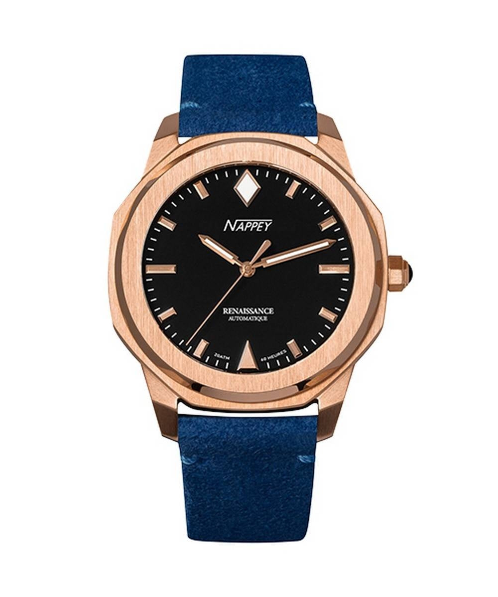 Nappey Renaissance Rose Gold And White Automatisk NY41-BD2M-3B4A 200M unisexklocka