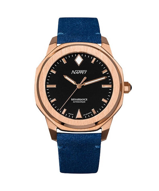 Nappey Renaissance Rose Gold And White Automatisk NY41-BD2M-3B4A 200M unisexklocka