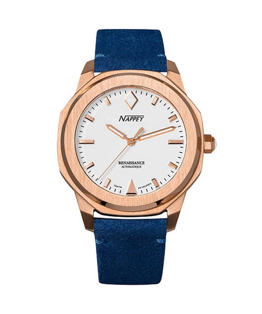 Nappey Renaissance Rose Gold And White Milanese Automatisk NY41-BD2M-6B9A 200M unisexklocka