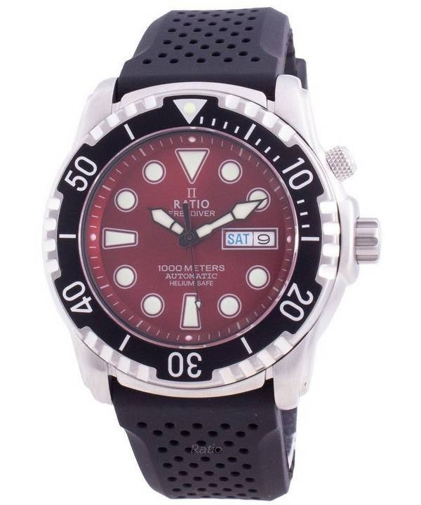 Ratio FreeDiver Helium-Safe 1000M Sapphire Automatic 1068HA90-34VA-RED herrklocka