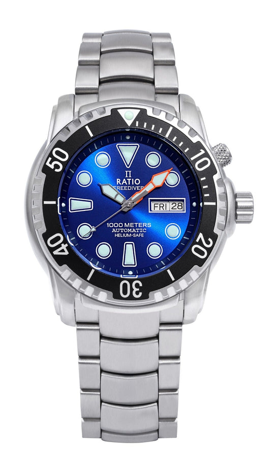 Ratio FreeDiver Helium-Safe 1000M Sapphire Automatic 1068HA96-34VA-BLU herrklocka