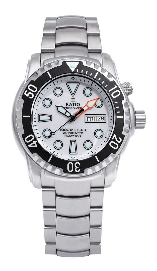 Ratio FreeDiver Helium-Safe 1000M Sapphire Automatic 1068HA96-34VA-WHT herrklocka
