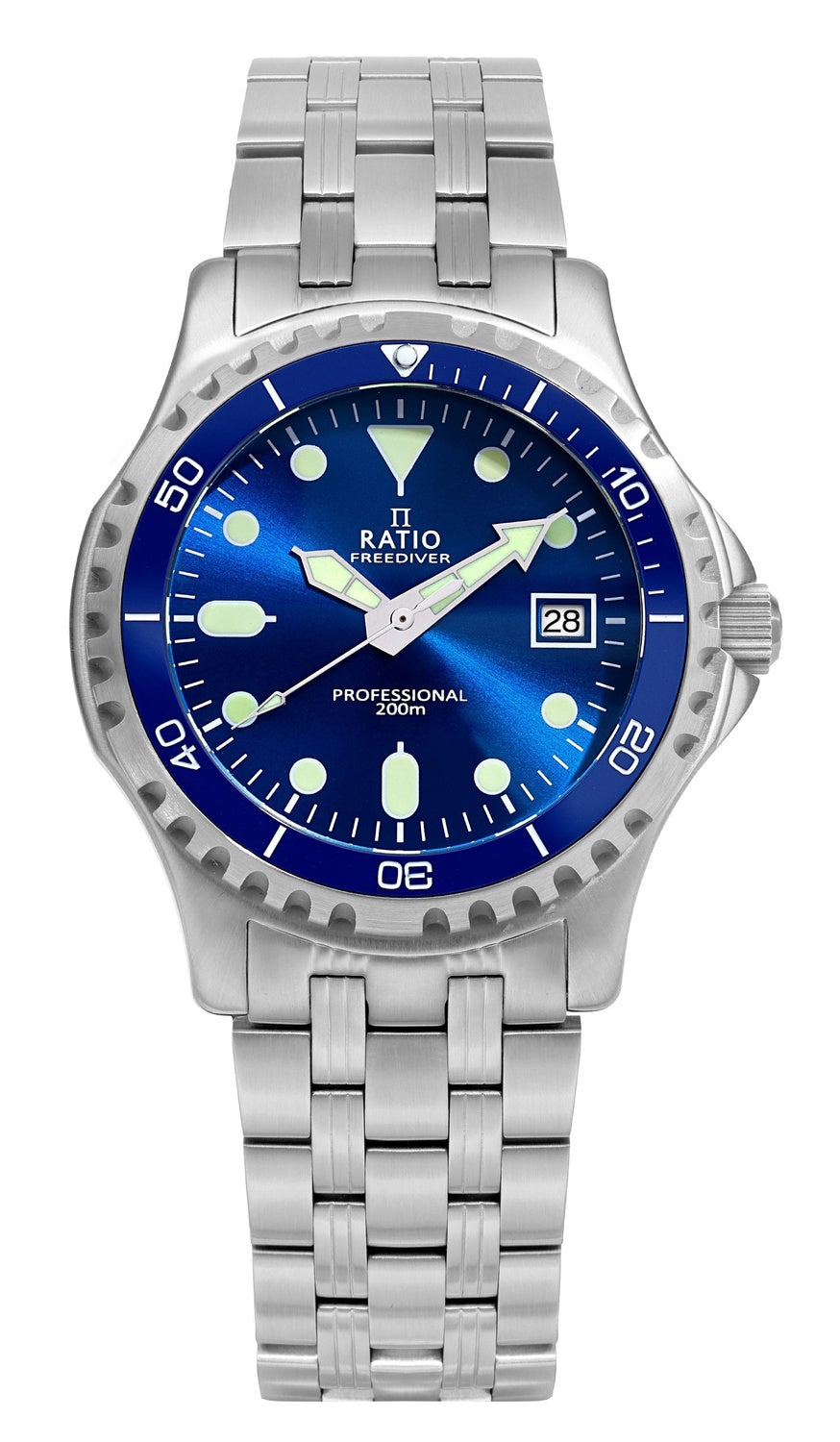 Ratio FreeDiver Professional Sapphire Blue Sunray Dial Quartz RTF007 200M herrklocka