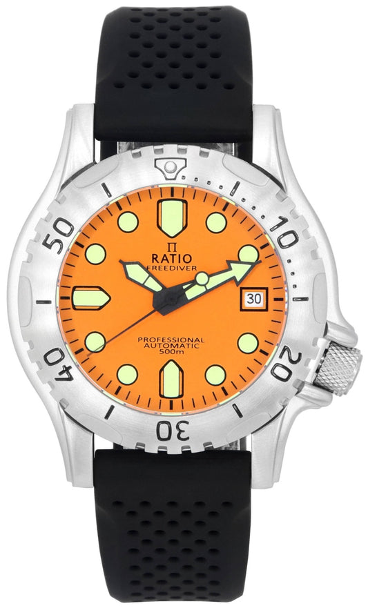 Ratio FreeDiver Professional Sapphire Orange Dial Automatisk RTF017 500M herrklocka