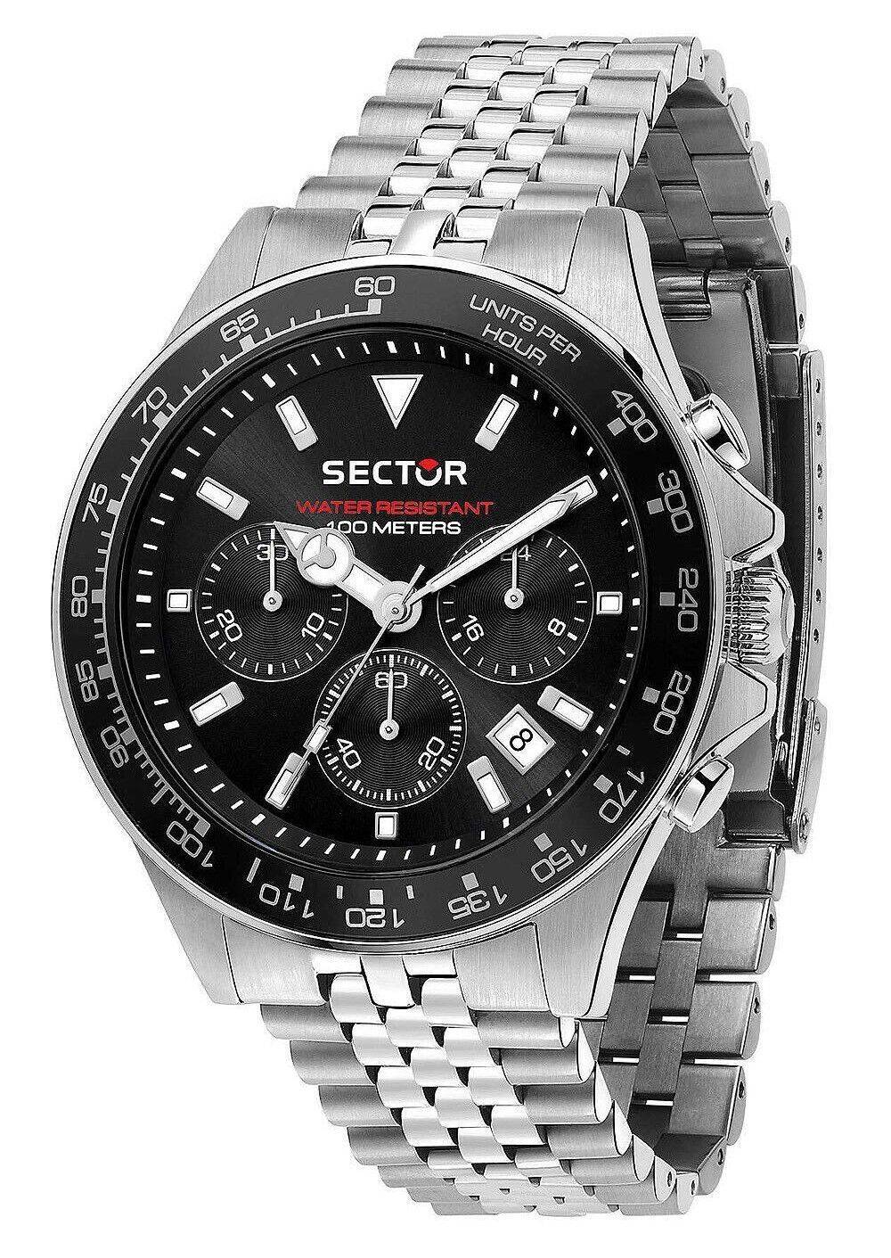 Sector 230 Chronograph Rostfritt stål Svart Urtavla Quartz R3273661033 100M herrklocka