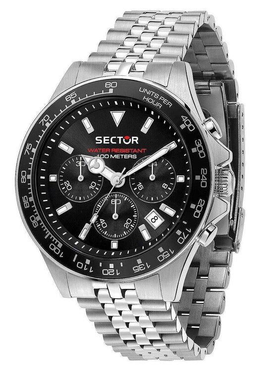 Sector 230 Chronograph Rostfritt stål Svart Urtavla Quartz R3273661033 100M herrklocka