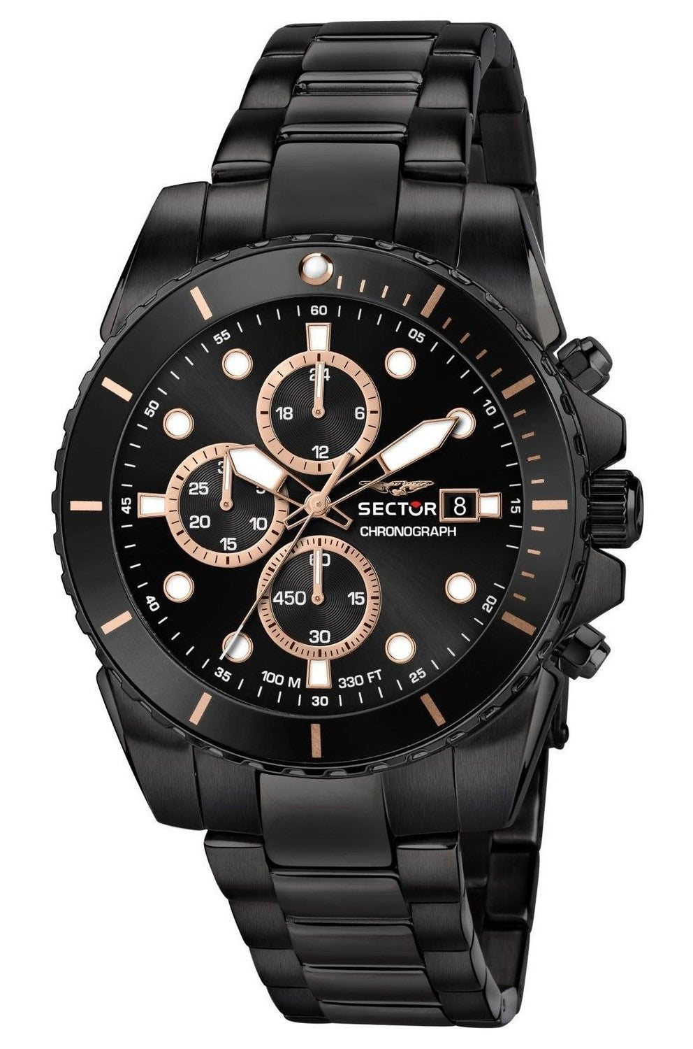 Sector 450 Chronograph Rostfritt stål Svart Urtavla Quartz R3273776005 100M herrklocka