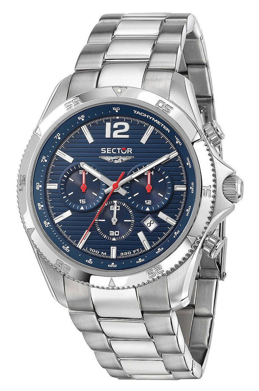 Sector 650 Chronograph rostfritt stål Blue Dial Quartz R3273631003 100M herrklocka