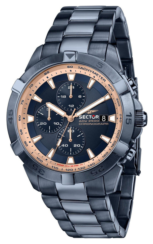 Sector ADV2500 Chronograph Rostfritt stål Blue Dial Quartz R3273643007 100M herrklocka