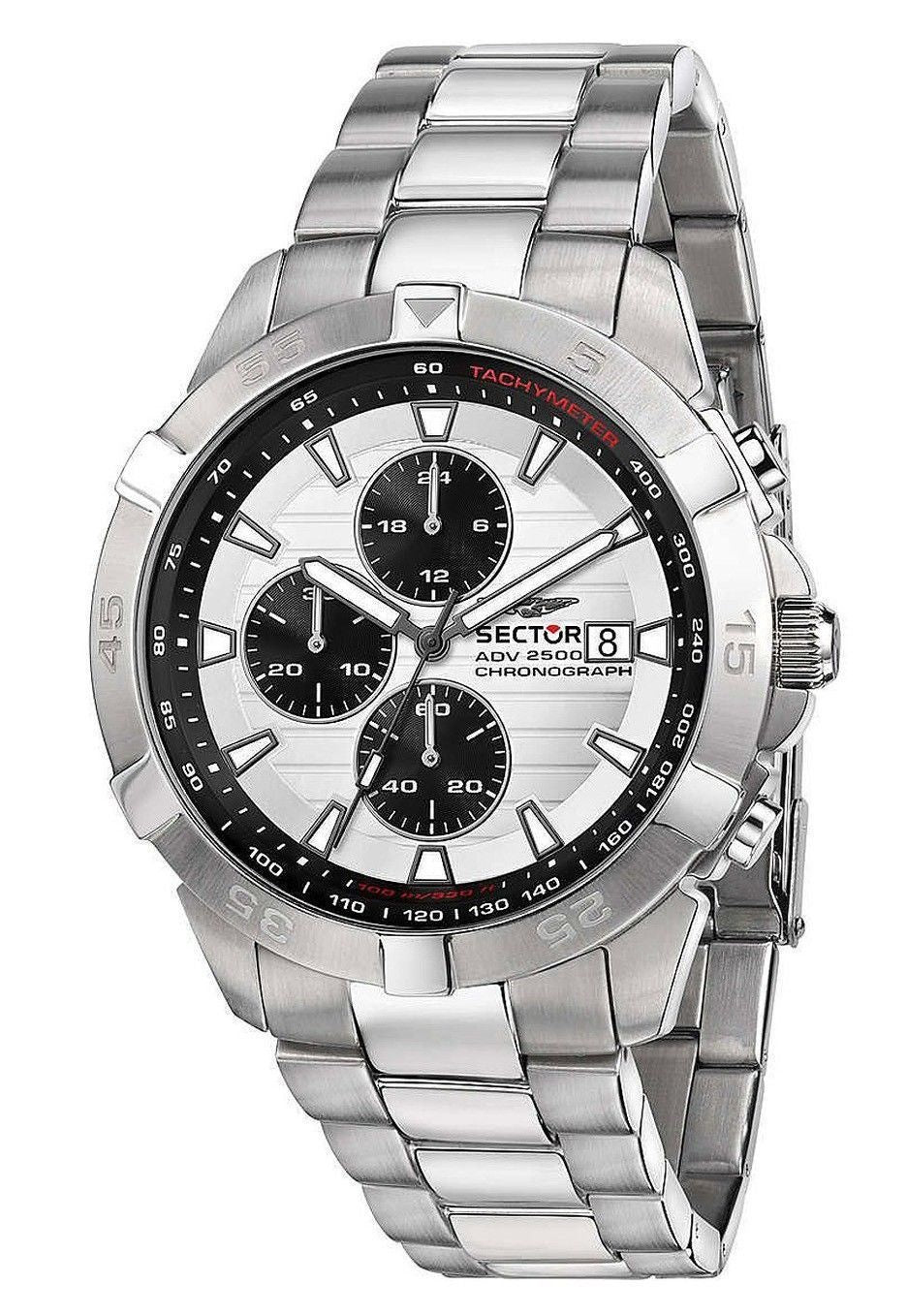 Sector ADV2500 Chronograph Rostfritt stål Vit Urtavla Quartz R3273643005 100M herrklocka