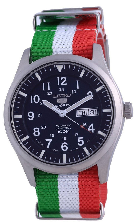 Seiko 5 Sports Automatisk polyester SNZG11J1-var-NATO23 100M herrklocka