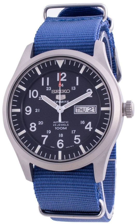 Seiko 5 Sports Blue Dial Automatisk SNZG11K1-var-NATO8 100M herrklocka