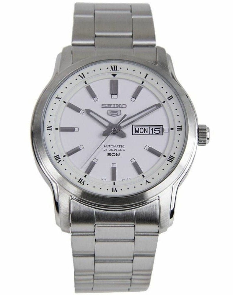 Seiko 5 automatisk vit urtavla SNKP09 SNKP09K1 SNKP09K herrklocka