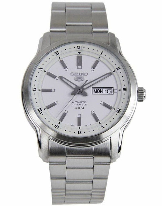 Seiko 5 automatisk vit urtavla SNKP09 SNKP09K1 SNKP09K herrklocka