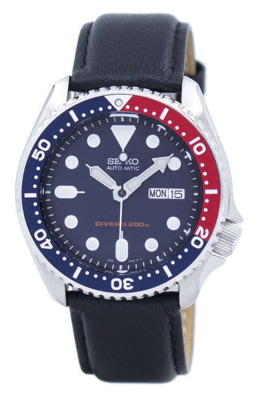 Seiko Automatic Diver's Black Leather SKX009K1-var-LS10 200M herrklocka