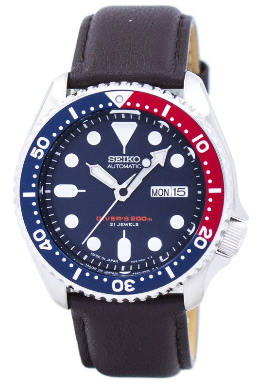 Seiko Automatic Diver's Dark Brown läder SKX009J1-var-LS11 200M herrklocka