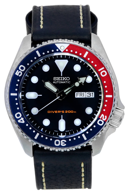 Seiko Automatic Diver's Ratio svart läder SKX009K1-var-LS2 200M herrklocka