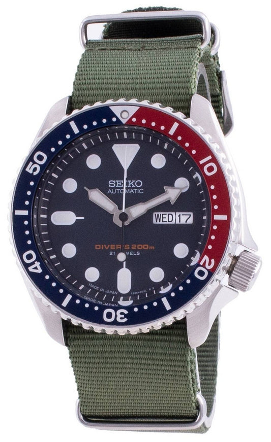 Seiko Automatic Diver's SKX009J1-var-NATO9 200M Japan-tillverkad herrklocka