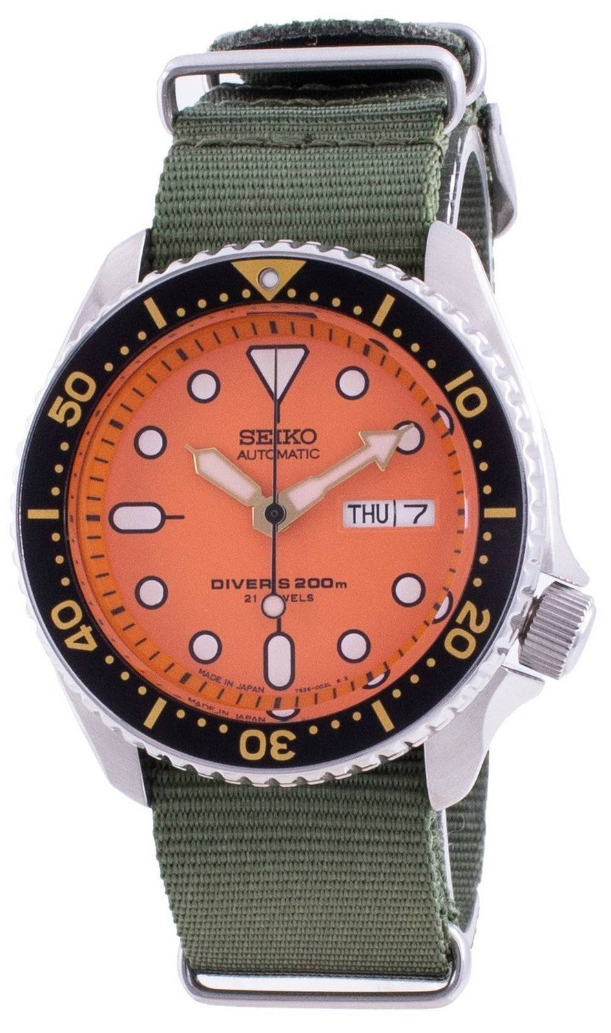 Seiko Automatic Diver's SKX011J1-var-NATO9 200M Japan-tillverkad herrklocka