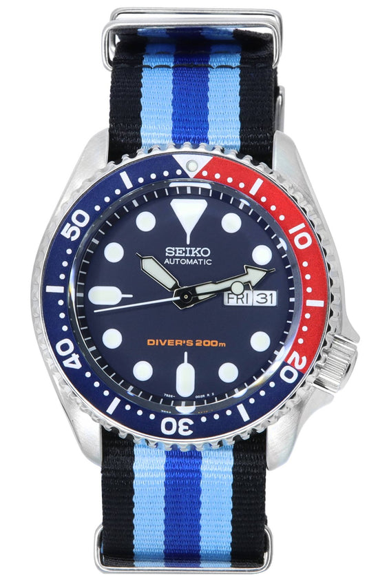 Seiko Blue Dial Automatic Diver's SKX009K1-var-NATO20 200M herrklocka