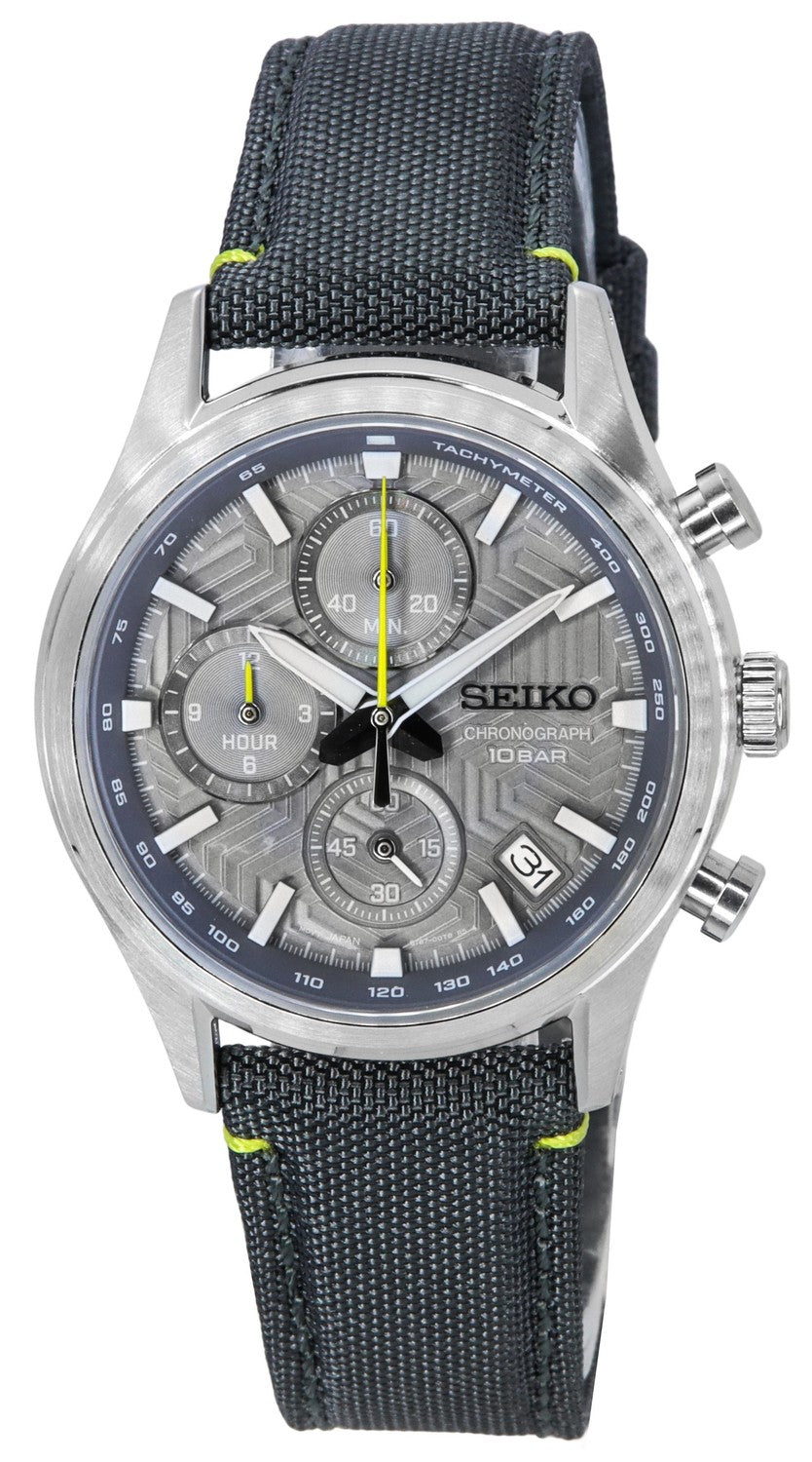 Seiko Conceptual Chronograph Nylonrem Grå Urtavla Quartz SSB423P1 100M herrklocka