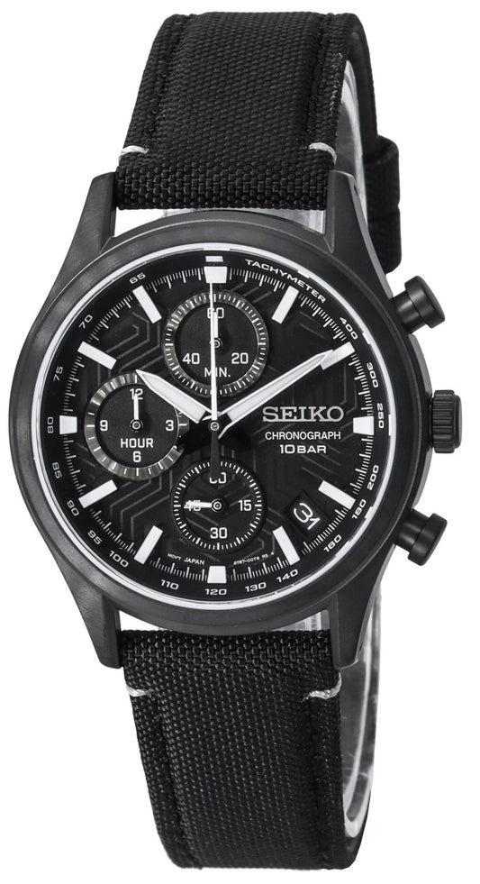 Seiko Conceptual Chronograph Nylonrem Svart Urtavla Quartz SSB421P1 100M herrklocka