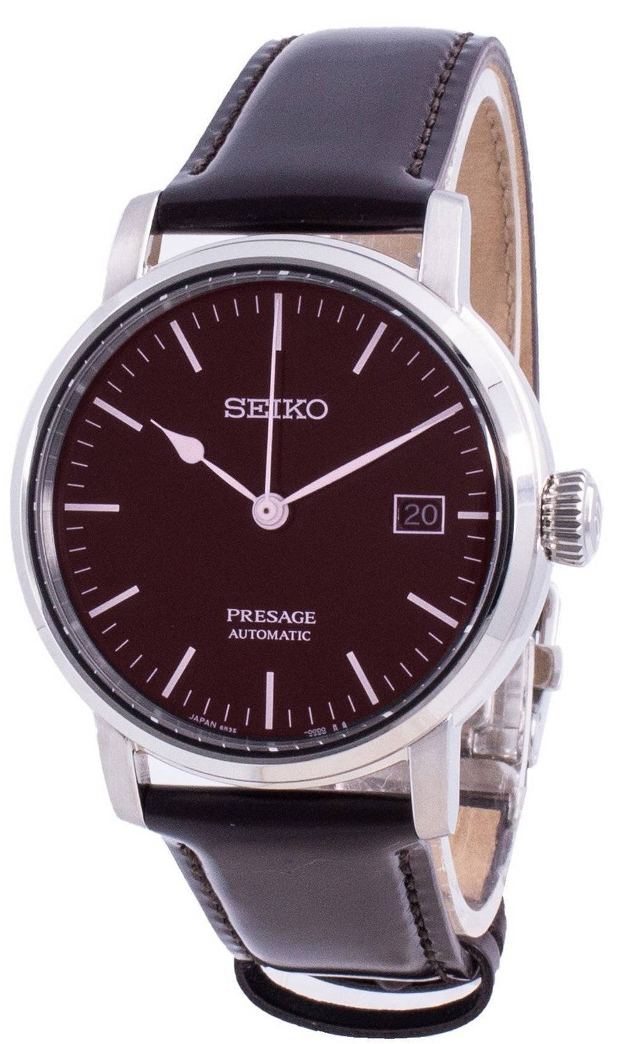 Seiko Presage Riki Watanabe Automatisk brun emalj SPB115 SPB115J1 SPB115J Japan Made 100M herrklocka