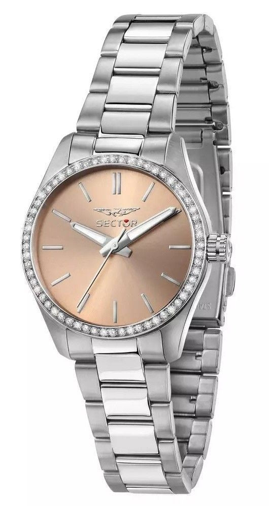 Sektor 270 Just Time Crystal Accenter Rostfritt stål Rose Gold Urtavla Quartz R3253578506 Damklocka