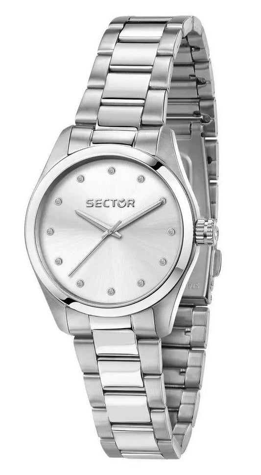 Sektor 270 Just Time Crystal Accenter Rostfritt stål Silver Urtavla Quartz R3253578509 Damklocka